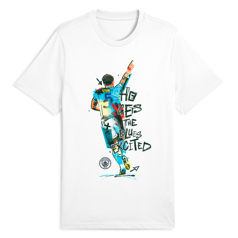 Manchester City Adults Stones T-shirt - White